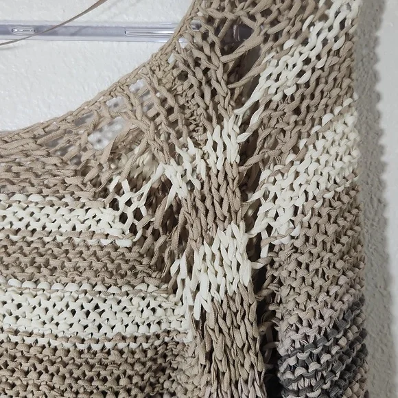 Free People Desert Moon Striped Long Sleeve Loose Ribbon Yarn Knit Sweater S - Picture 9 of 13